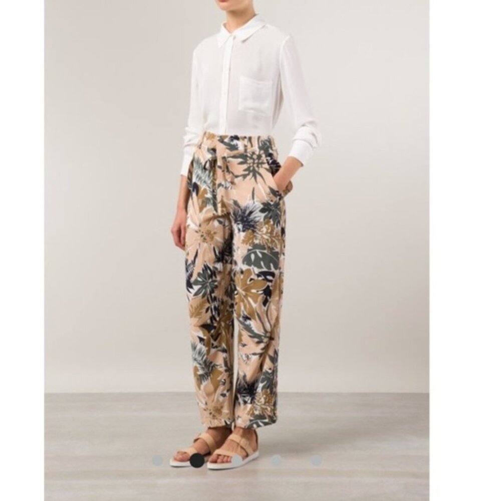 NWT Rag & Bone silk high waist tropical palm print pants